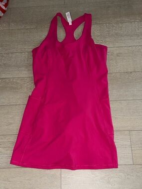 Women's Racerback Tennis Dress - Bright Fuchsia Pink